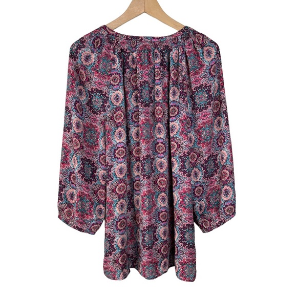 DR2 Medallion Peasant Top Tunic 3/4 Sleeve Size XL - Picture 4 of 11